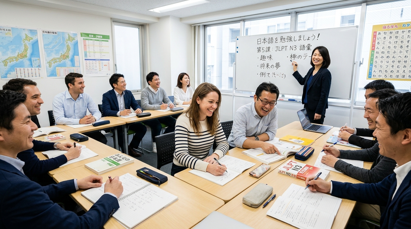 Students learning Japanese at Shiva Brothers Language Center